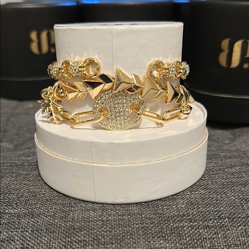 Gold Bracelet with Crystal Accents